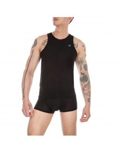 WangJiang Mesh Sexy Gay Men Vest 1056-BX Black