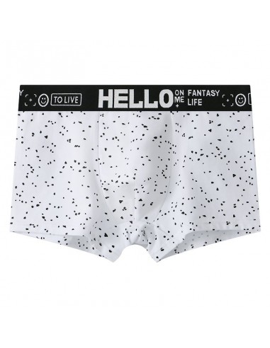 WangJiang Nylon Fabric Dot Boxer Shorts 3064-PJ white