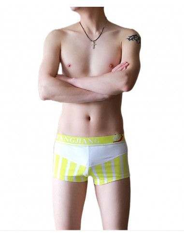 WangJiang Striped Boxer Shorts 1021-PJ Yellow
