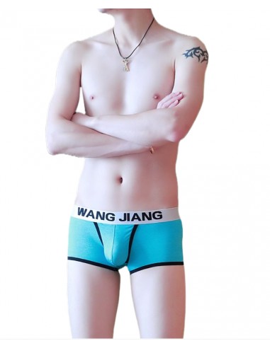 WangJiang Mesh Open Front Boxer Shorts 3037-PJ Sky Blue