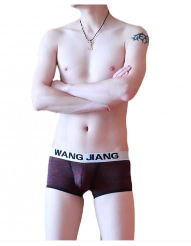 WangJiang Mesh Open Front Boxer Shorts 3037-PJ Brown