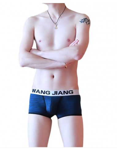 WangJiang Mesh Open Front Boxer Shorts 3037-PJ Navy