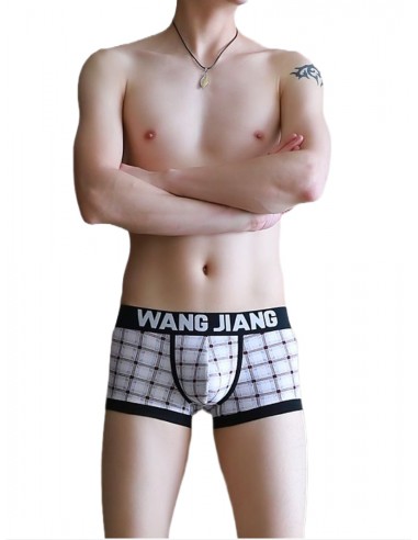 Grey Plaid Boxer Shorts by WangJiang 3043-PJ