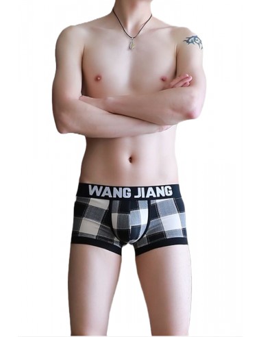Black Plaid Boxer Shorts by WangJiang 3043-PJ