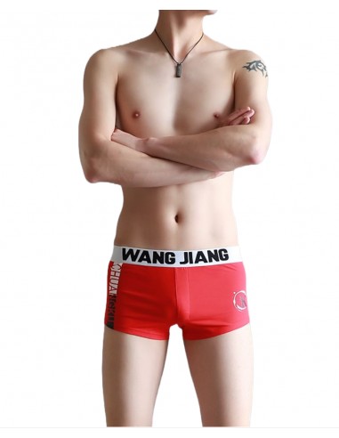 Cotton Boxer Shorts by WangJiang 3044-PJ red