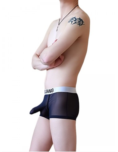 WangJiang Mesh Boxer Shorts with Cock Sock 3054-PJ navy