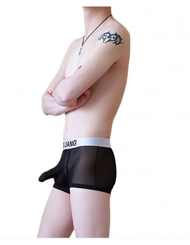 WangJiang Mesh Boxer Shorts with Cock Sock 3054-PJ black