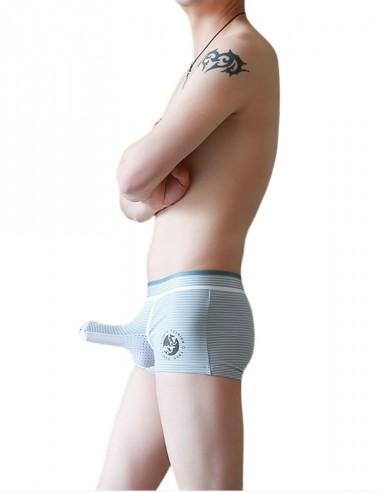 WangJiang Cotton Boxer Shorts with Cock 3062-XB grey