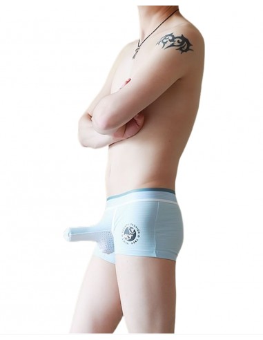 WangJiang Cotton Boxer Shorts with Cock 3062-XB blue