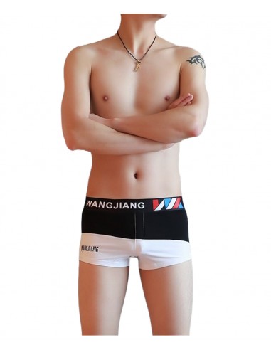 Black and White Nylon Boxer Shorts by WangJiang 4027-PJ
