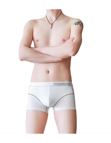 White Nylon Boxer Shorts by WangJiang 4029-PJ