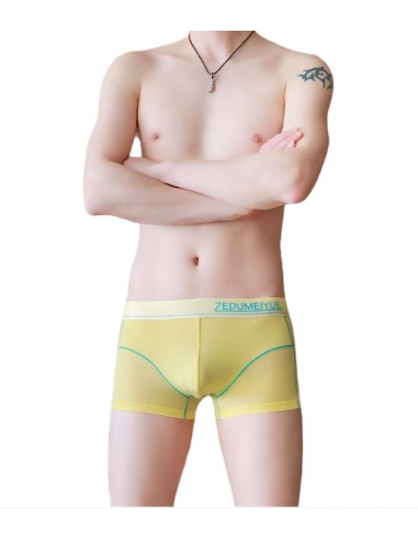 Yellow Nylon Boxer Shorts by WangJiang 4029-PJ
