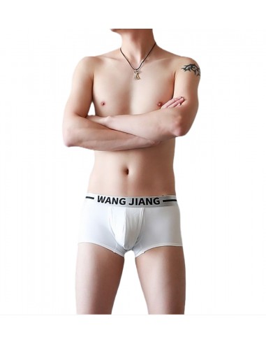 WangJiang Cotton Boxer Shorts with Open Front 5020-PJ white