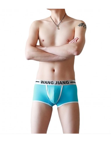 WangJiang Cotton Boxer Shorts with Open Front 5020-PJ blue