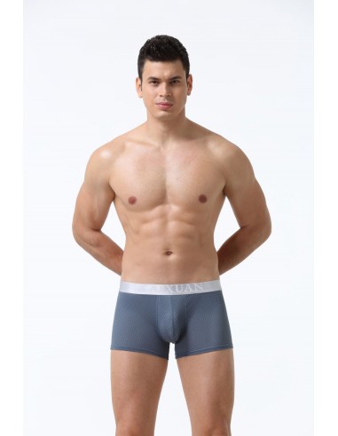 Mesh Nylon Boxer Shorts by WangJiang 5017-PJ grey
